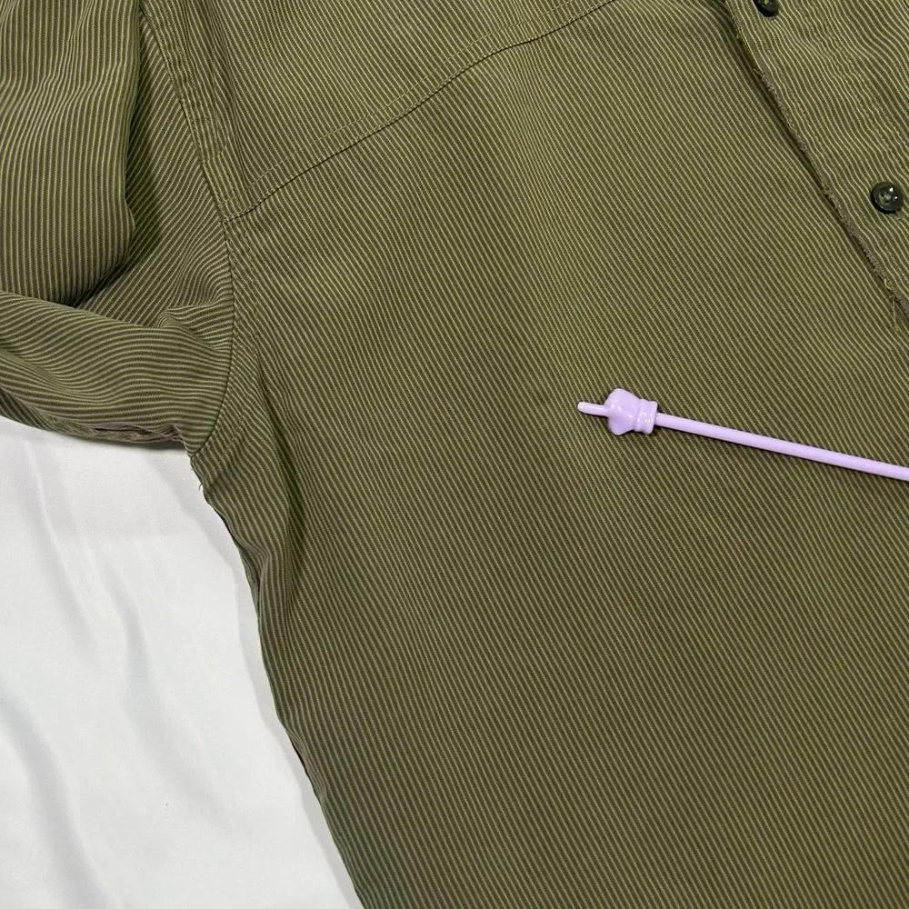 The North Face Distressed Olive Green‎ Button-Down Shirt Long Sleeve Mens Large